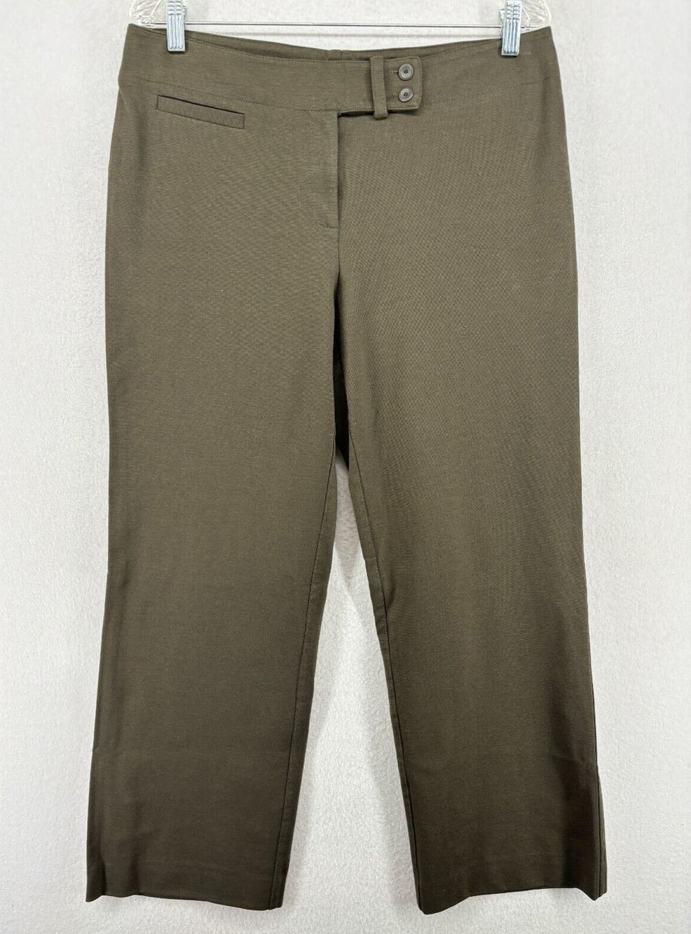 EILEEN FISHER Pants M Heavyweight Rayon Ponte Stretch Straight Trouser Green